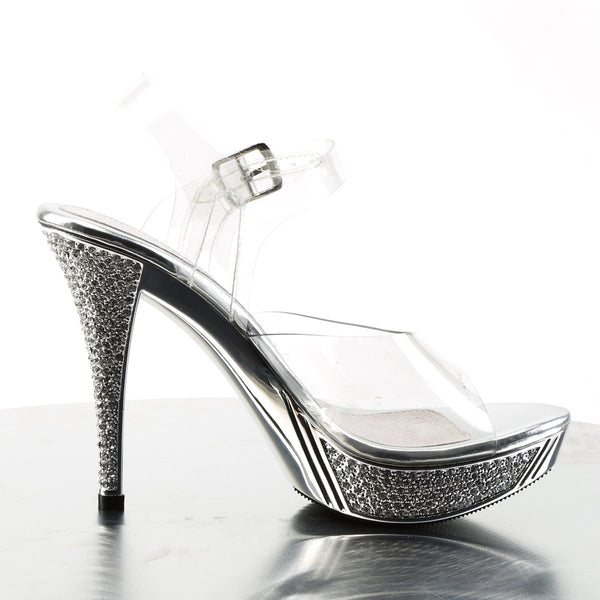 ELEGANT-408 Plateau Sandaletten Silber Glitzer von Fabulicious – Ansicht 5