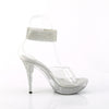 ELEGANT-442 Plateau Pantoletten - Transparent Glitzer von Pleaser – Ansicht 5