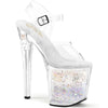 ENCHANT-708AQUA-02 Plateau Sandaletten - Transparent Glitzer Plateau | Pleaser