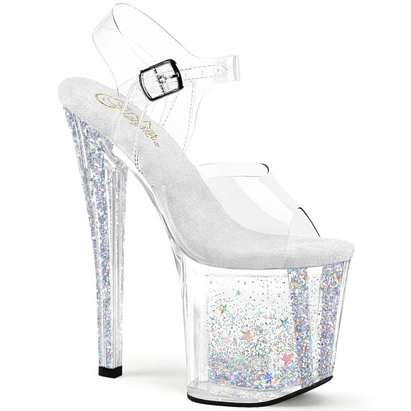 ENCHANT-708AQUA-04 Sandalette Plateauschuhe Liquid- Transparent von Pleaser