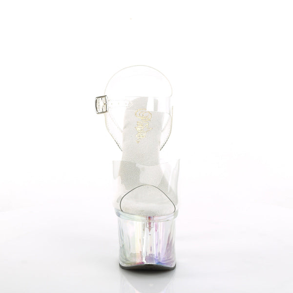 ESTEEM-708RBP Plateau Sandaletten - Transparent/Mehrfarbig von Pleaser – Ansicht 2