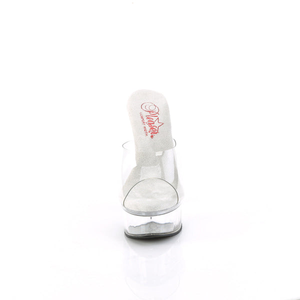 EXCITE-601 - Plateau High Heel Pantoletten - Transparent von Pleaser – Ansicht 2