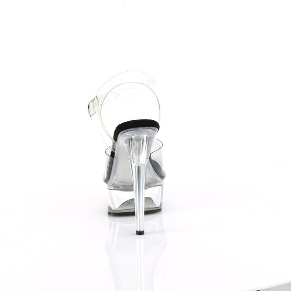 EXCITE-608 - Plateau High Heel Sandaletten - Schwarz/Transparent von Pleaser – Ansicht 4