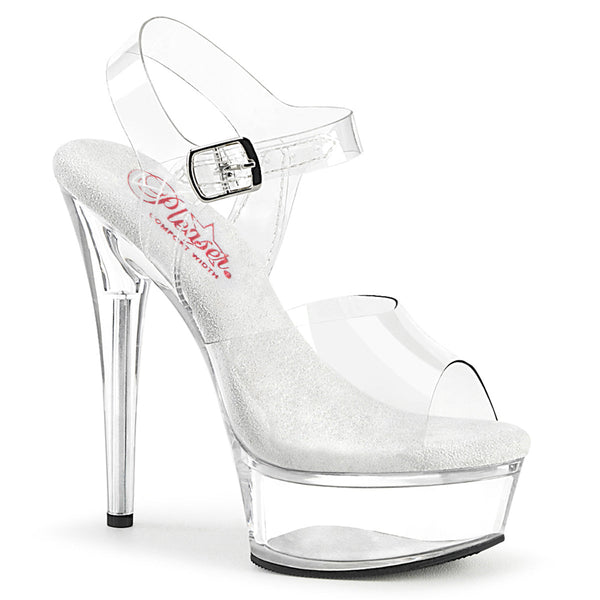 EXCITE-608 Plateau Sandaletten - Transparent von Pleaser