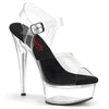 EXCITE-608 - Plateau High Heel Sandaletten - Schwarz/Transparent von Pleaser