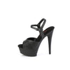 EXCITE-609 - Plateau High Heel Sandaletten - Schwarz Matt von Pleaser – Ansicht 3