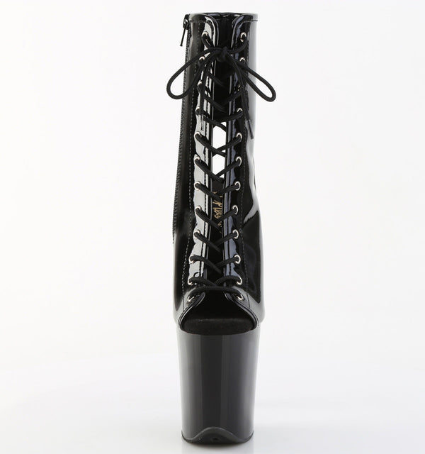 FLAMINGO-1016 Plateau Stiefeletten Schwarz Lack von Pleaser – Ansicht 2