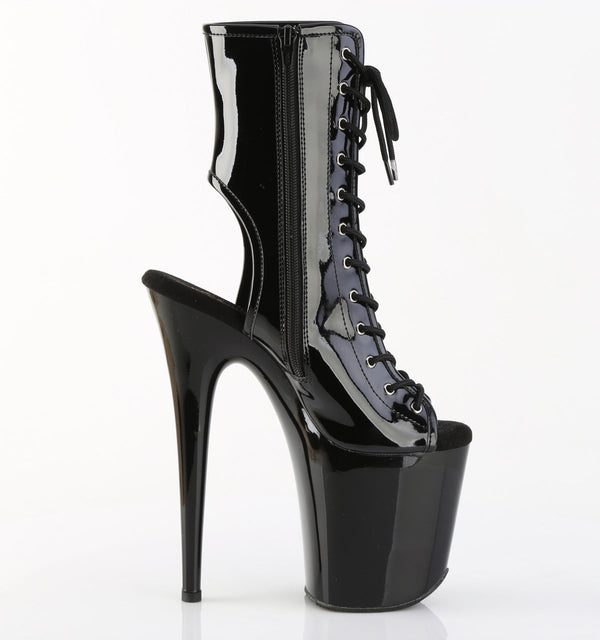 FLAMINGO-1016 Plateau Stiefeletten Schwarz Lack von Pleaser – Ansicht 5