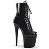FLAMINGO-1020 Plateau Stiefeletten Lack Schwarz von Pleaser