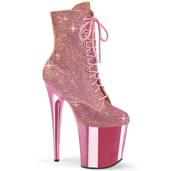 FLAMINGO-1020CHRS Plateau Stiefeletten - Rosa von Pleaser