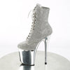 FLAMINGO-1020CHRS Plateau Stiefeletten - Silber Glitzer von Pleaser – Ansicht 3
