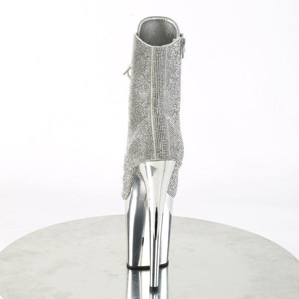 FLAMINGO-1020CHRS Plateau Stiefeletten - Silber Glitzer von Pleaser – Ansicht 4