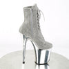 FLAMINGO-1020CHRS Plateau Stiefeletten - Silber Glitzer von Pleaser – Ansicht 5
