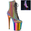 FLAMINGO-1020RC Plateau Stiefeletten Regenbogen von Pleaser