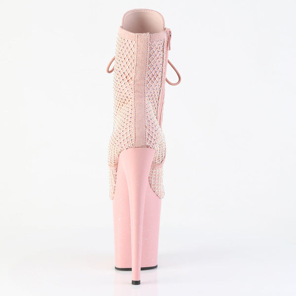 FLAMINGO-1020RM Plateau Stiefeletten Rosa Glitzer von Pleaser – Ansicht 4