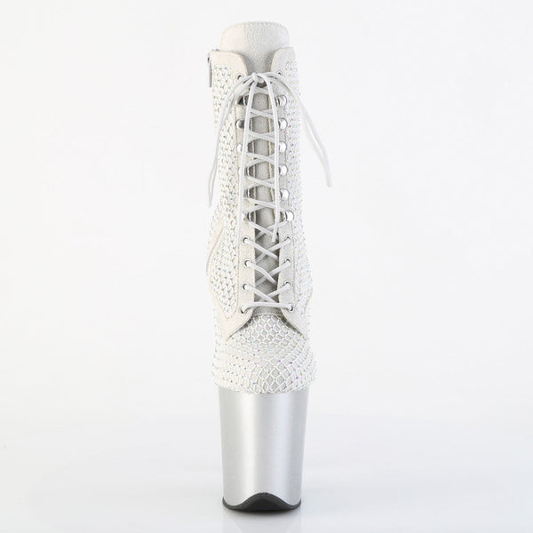 FLAMINGO-1020RM Plateau Stiefeletten Silber von Pleaser – Ansicht 2