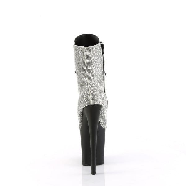 FLAMINGO-1020RS Plateau Stiefeletten Silber Glitzer von Pleaser – Ansicht 4