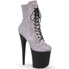 FLAMINGO-1020RS Plateau Stiefeletten Silber Glitzer von Pleaser