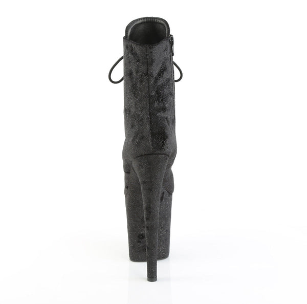 FLAMINGO-1020WR Plateau Stiefeletten Schwarz Matt Glitzer von Pleaser – Ansicht 4