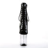FLAMINGO-1021 Plateau Peeptoe Stiefeletten Schwarz Lack Transparent von Pleaser – Ansicht 2