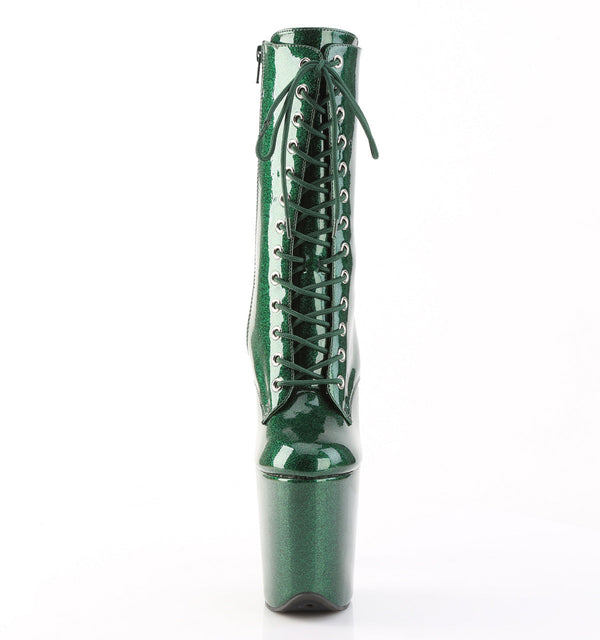 FLAMINGO-1040GP Plateau Stiefeletten Grün von Pleaser – Ansicht 2