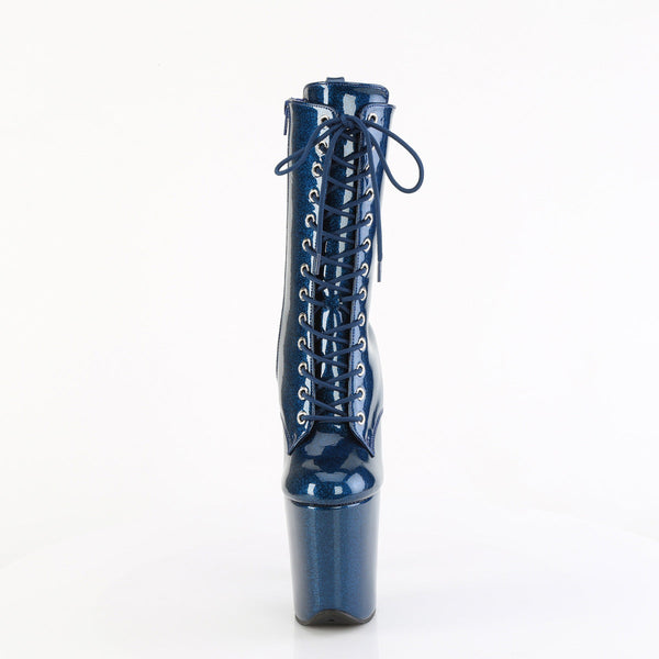 FLAMINGO-1040GP Plateau Stiefeletten Blau Lack von Pleaser – Ansicht 2