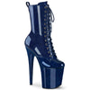 FLAMINGO-1040GP Plateau Stiefeletten Blau Lack von Pleaser