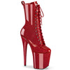 FLAMINGO-1040GP Plateau Stiefeletten Rot Lack von Pleaser