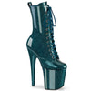 FLAMINGO-1040GP - Plateau Stiefeletten - Türkis Blau/Glitzer Lack von Pleaser