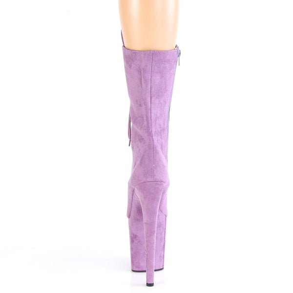 FLAMINGO-1050FS Plateau Stiefeletten Lila Samt von Pleaser – Ansicht 4