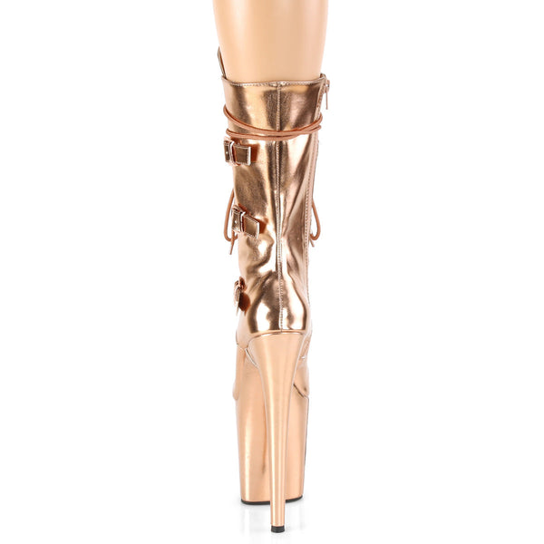 FLAMINGO-1053 Plateau Stiefeletten Rose Gold Metallic von Pleaser – Ansicht 4