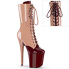 FLAMINGO-1054DC Plateau Stiefeletten Beige/Braun Lack von Pleaser