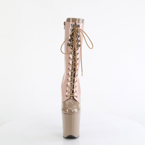 FLAMINGO-1054DC Plateau Stiefeletten Beige/Olive von Pleaser – Ansicht 2