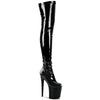 FLAMINGO-3000 Plateau Overknee Stiefel Schwarz von Pleaser