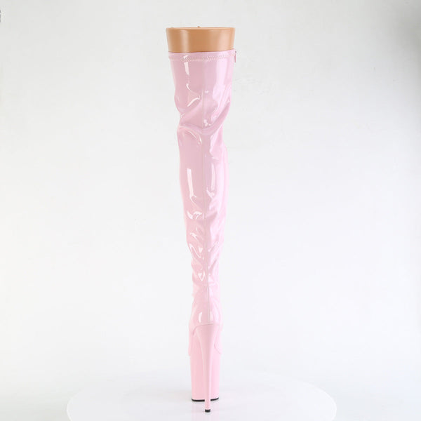 FLAMINGO-3000 - Plateau Overknee Stiefel - Rosa Lack von Pleaser – Ansicht 4