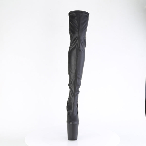 FLAMINGO-3000 - Plateau Overknee Stiefel - Schwarz Matt von Pleaser – Ansicht 2