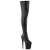 FLAMINGO-3000 - Plateau Overknee Stiefel - Schwarz Matt | Pleaser