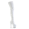 FLAMINGO-3000 - Plateau Overknee Stiefel - Weiß lack von Pleaser – Ansicht 5
