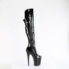 FLAMINGO-3018 Overknee Stiefel Plateau Schwarz Lack von Pleaser – Ansicht 5