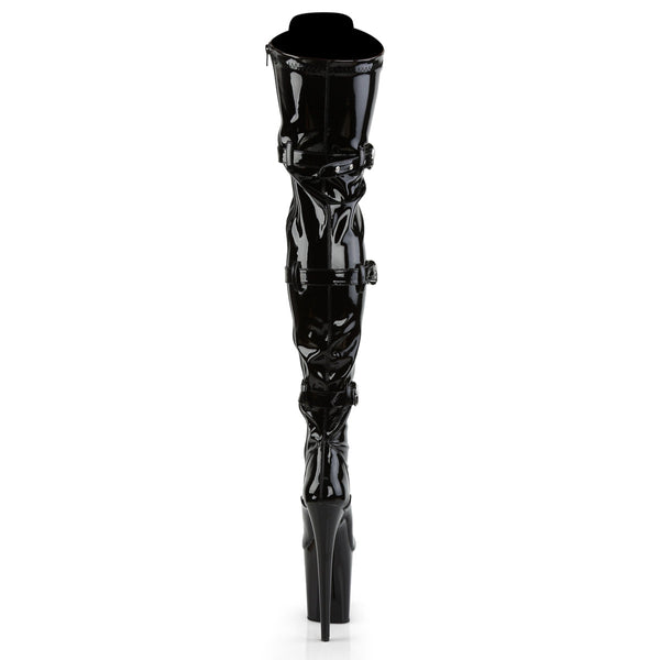 FLAMINGO-3028 Plateau Overknee Stiefel Schwarz von Pleaser – Ansicht 4
