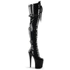 FLAMINGO-3028 Plateau Overknee Stiefel Schwarz von Pleaser