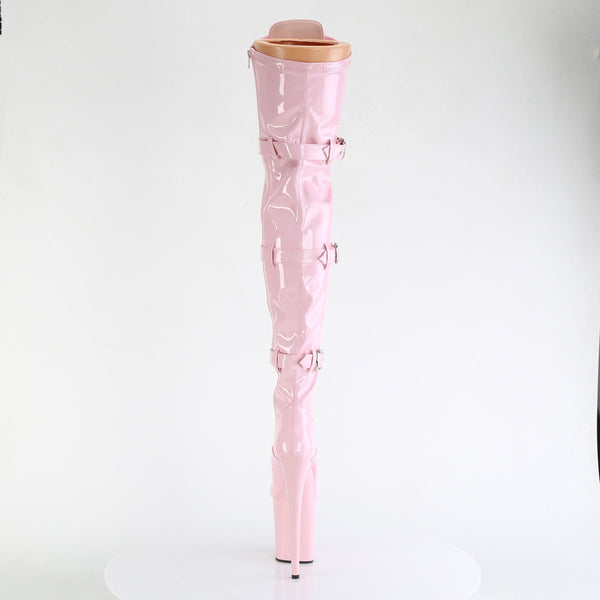 FLAMINGO-3028 Plateau Overknee Stiefel Rosa Lack von Pleaser – Ansicht 4