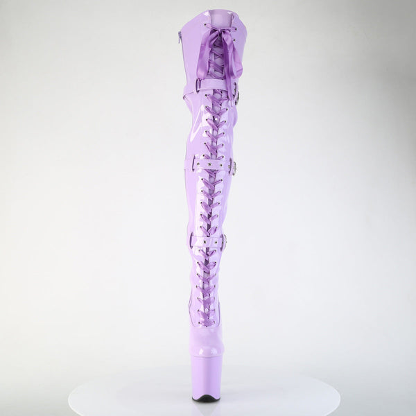 FLAMINGO-3028 Plateau Overkneestiefel Lila von Pleaser – Ansicht 2