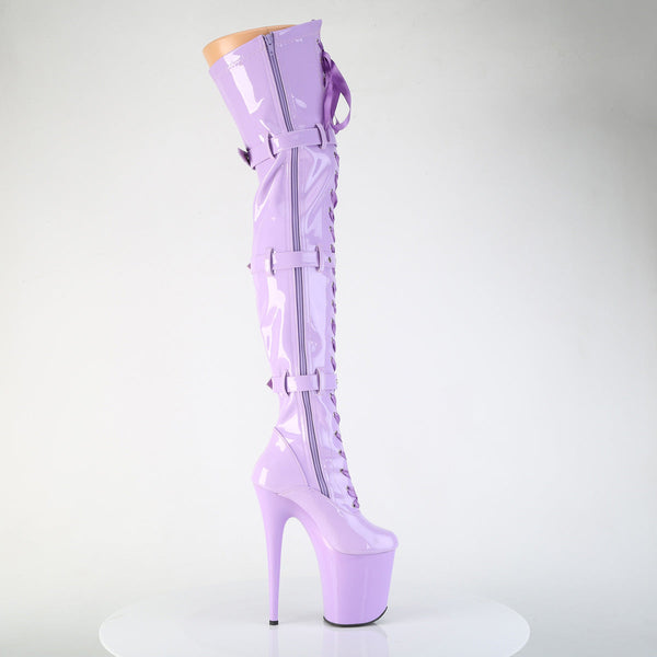 FLAMINGO-3028 Plateau Overkneestiefel Lila von Pleaser – Ansicht 5