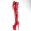 FLAMINGO-3028 Plateau Overknee Stiefel Rot Lack von Pleaser – Ansicht 3