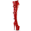FLAMINGO-3028 Plateau Overknee Stiefel Rot Lack von Pleaser
