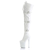 FLAMINGO-3028 Plateau Overknee Stiefel Weiß Lack von Pleaser – Ansicht 3
