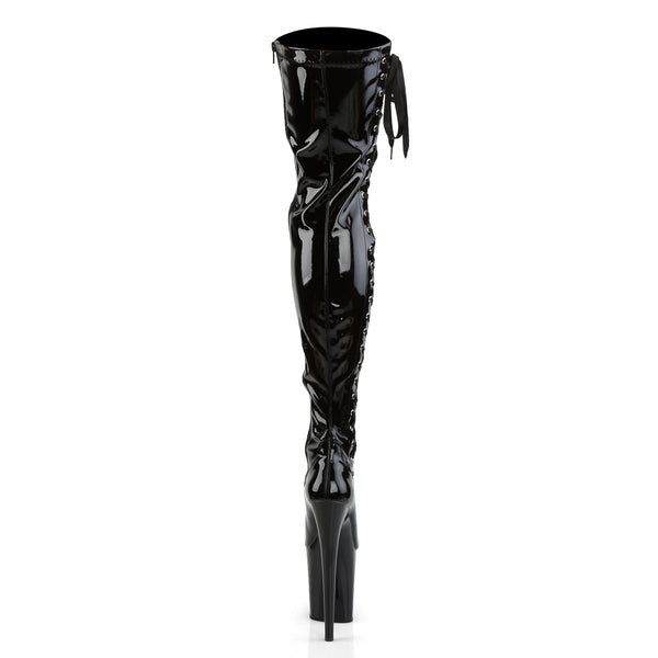 FLAMINGO-3050 Plateau Overknee Stiefel Schwarz Lack von Pleaser – Ansicht 4