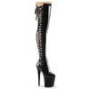 FLAMINGO-3050 Plateau Overknee Stiefel Schwarz von Pleaser