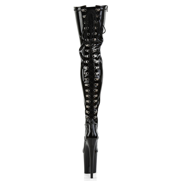 FLAMINGO-3063 Plateau Overknee Stiefel - Schwarz von Pleaser – Ansicht 4